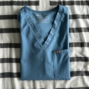 FIGS Cool Blue FreeX Catarina Scrub Top S